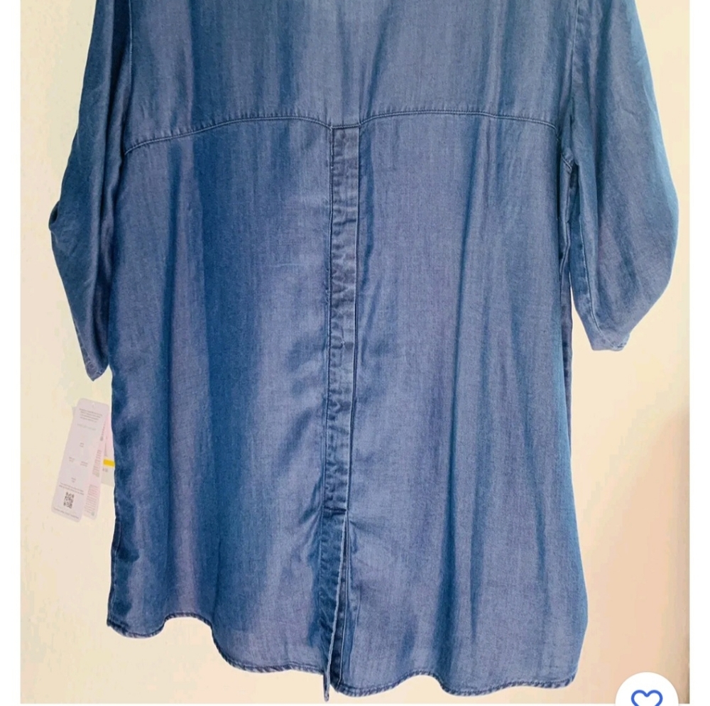 Ellen tracy chambray denim blouse top xs - Picture 2 of 2